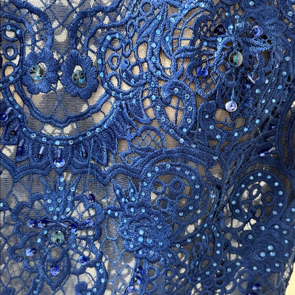 Camille La Vie Royal Blue Lace Women’s Prom Dress Size 2 - Picture 10 of 10